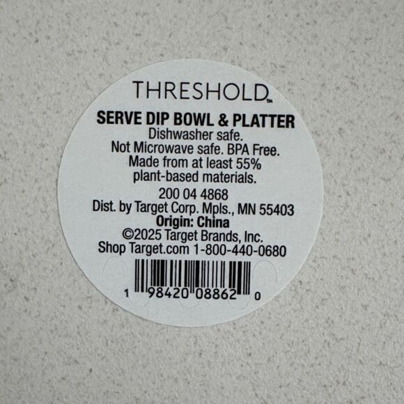 Elegant White plastic Serve Dip Bowl and Platter Threshold - Picture 4 of 4